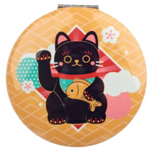 Lusterko składane Kot Szczęścia Maneki Neko - czarny