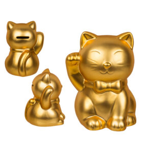Ceramiczna skarbonka Kot Szczęścia Maneki Neko - złota
