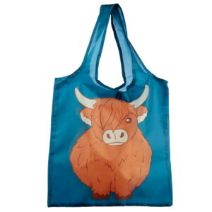 Składana torba na zakupy - Szkocka krowa wyżynna wzór 1
