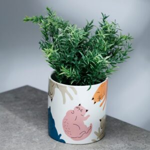 Ceramiczna doniczka do roślin duża - Kocie życie