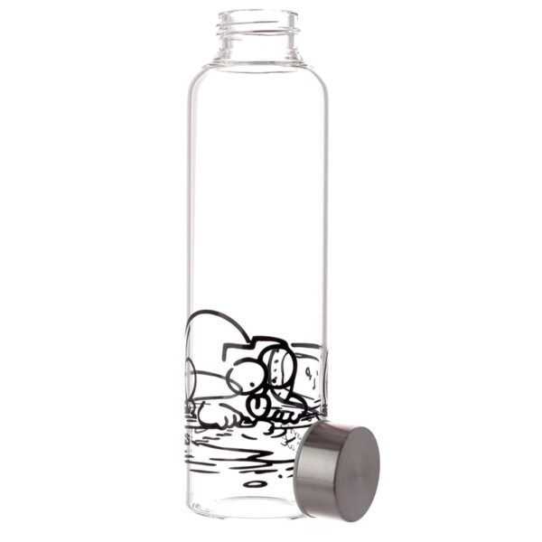 Szklana butelka na wodę w pokrowcu - Kot Simona