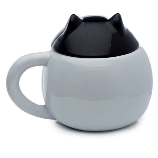 Kubek ceramiczny z przykrywką - Czarny Kot