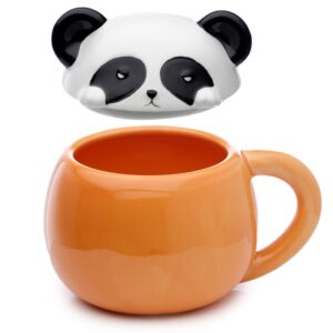 Kubek ceramiczny z przykrywką - Panda